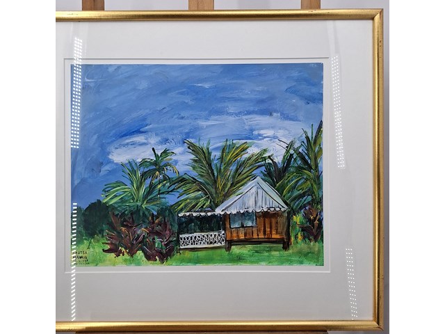 Acryl schilderij, maya wildevuur, tahiti, 1998 - afbeelding 5 van  10