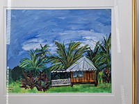 Acryl schilderij, maya wildevuur, tahiti, 1998 - afbeelding 5 van  10