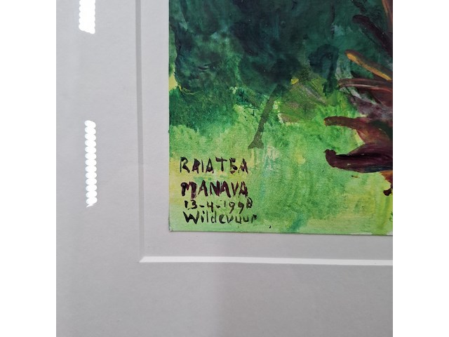 Acryl schilderij, maya wildevuur, tahiti, 1998 - afbeelding 6 van  10