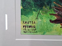 Acryl schilderij, maya wildevuur, tahiti, 1998 - afbeelding 6 van  10