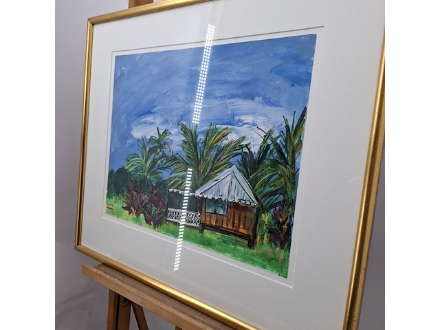 Acryl schilderij, maya wildevuur, tahiti, 1998 - afbeelding 7 van  10