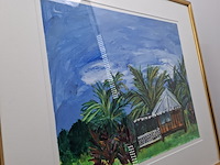 Acryl schilderij, maya wildevuur, tahiti, 1998 - afbeelding 8 van  10