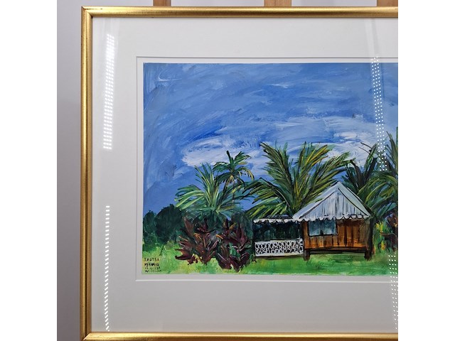 Acryl schilderij, maya wildevuur, tahiti, 1998 - afbeelding 4 van  10