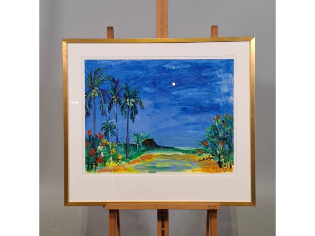 Acryl schilderij, maya wildevuur, tahiti, 1998 - afbeelding 2 van  8