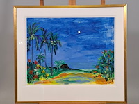 Acryl schilderij, maya wildevuur, tahiti, 1998 - afbeelding 2 van  8