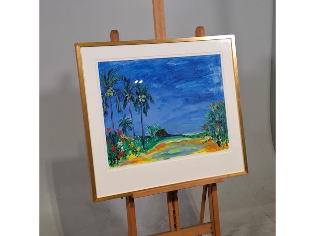 Acryl schilderij, maya wildevuur, tahiti, 1998 - afbeelding 3 van  8
