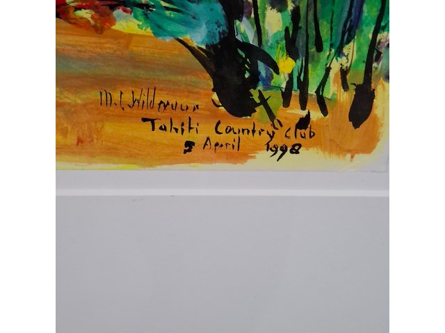 Acryl schilderij, maya wildevuur, tahiti, 1998 - afbeelding 5 van  8