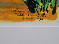 Acryl schilderij, maya wildevuur, tahiti, 1998 - afbeelding 5 van  8