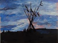 Acryl schilderij, maya wildevuur, taos