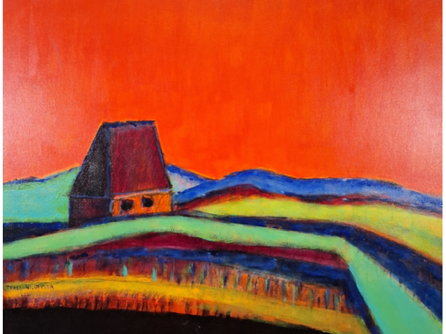 Acryl schilderij, maya wildevuur, texel, 2001 - afbeelding 1 van  6