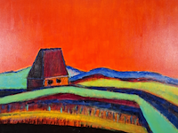 Acryl schilderij, maya wildevuur, texel, 2001 - afbeelding 1 van  6