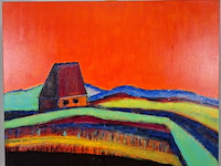 Acryl schilderij, maya wildevuur, texel, 2001 - afbeelding 2 van  6