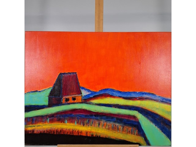 Acryl schilderij, maya wildevuur, texel, 2001 - afbeelding 3 van  6