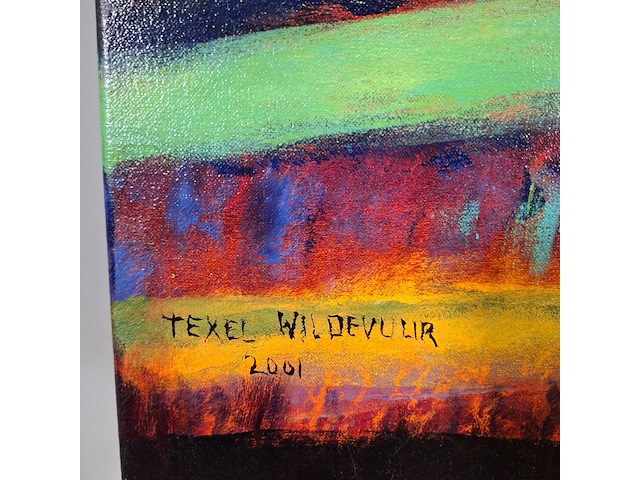 Acryl schilderij, maya wildevuur, texel, 2001 - afbeelding 4 van  6