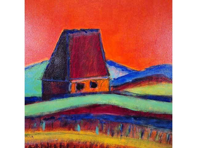 Acryl schilderij, maya wildevuur, texel, 2001 - afbeelding 5 van  6