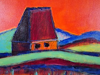 Acryl schilderij, maya wildevuur, texel, 2001 - afbeelding 5 van  6