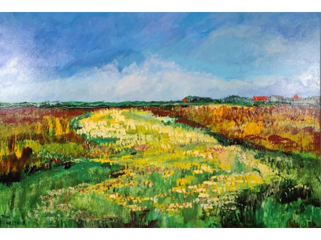 Acryl schilderij, maya wildevuur, texel, 2007 - afbeelding 1 van  7