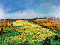 Acryl schilderij, maya wildevuur, texel, 2007 - afbeelding 1 van  7