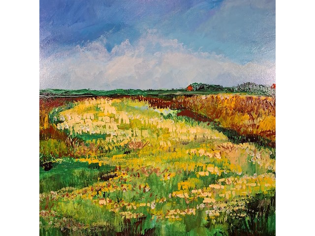 Acryl schilderij, maya wildevuur, texel, 2007 - afbeelding 5 van  7