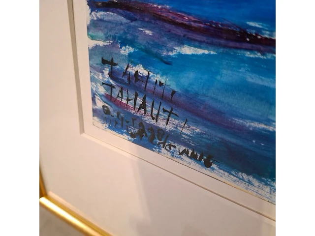 Acryl schilderij, maya wildevuur, thahiti, 1981 - afbeelding 5 van  9