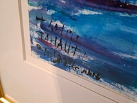 Acryl schilderij, maya wildevuur, thahiti, 1981 - afbeelding 5 van  9