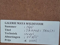 Acryl schilderij, maya wildevuur, thahiti, 1981 - afbeelding 9 van  9