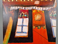 Acryl schilderij, maya wildevuur, tibet, 2001 - afbeelding 2 van  7