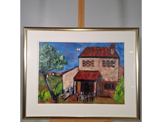 Acryl schilderij, maya wildevuur, toscane, 2000 - afbeelding 2 van  9