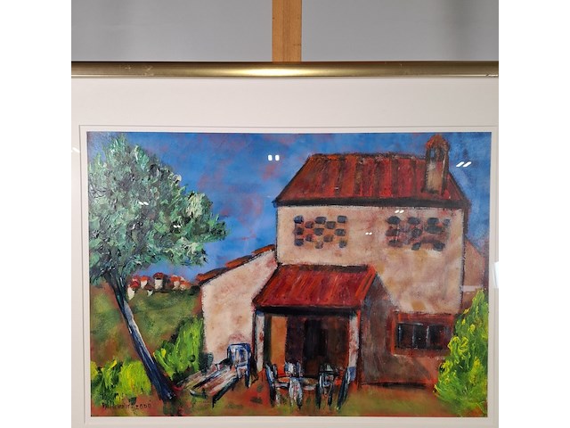 Acryl schilderij, maya wildevuur, toscane, 2000 - afbeelding 4 van  9