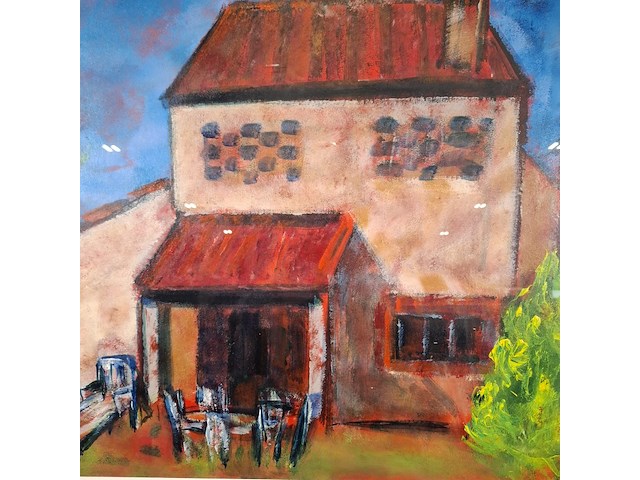 Acryl schilderij, maya wildevuur, toscane, 2000 - afbeelding 5 van  9