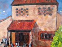 Acryl schilderij, maya wildevuur, toscane, 2000 - afbeelding 5 van  9