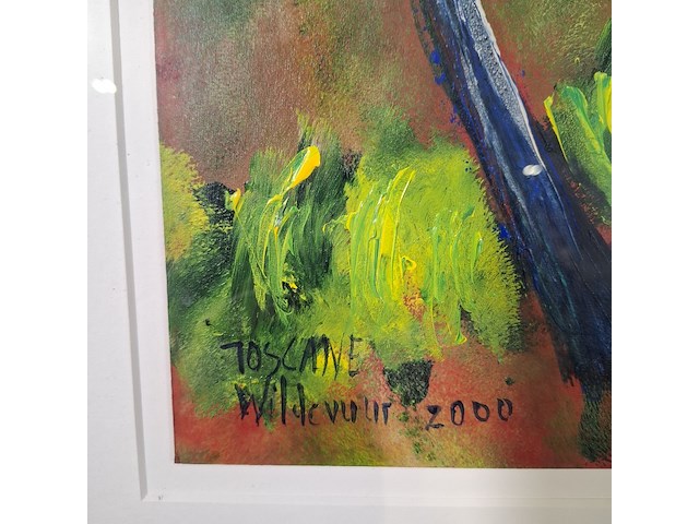 Acryl schilderij, maya wildevuur, toscane, 2000 - afbeelding 6 van  9