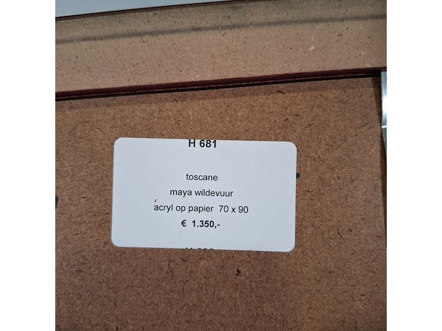 Acryl schilderij, maya wildevuur, toscane, 2000 - afbeelding 9 van  9