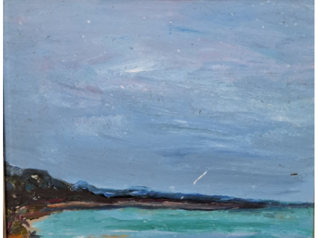 Acryl schilderij, maya wildevuur, vennesand - afbeelding 1 van  10