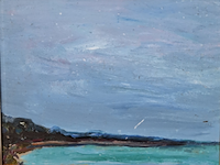 Acryl schilderij, maya wildevuur, vennesand - afbeelding 1 van  10