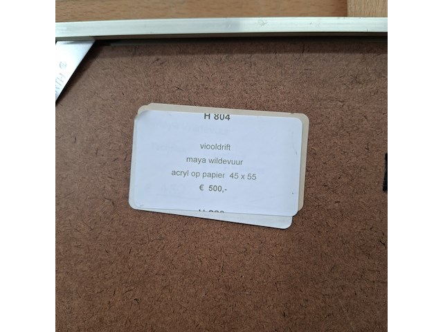 Acryl schilderij, maya wildevuur, viooldrift, 2000 - afbeelding 2 van  10