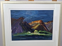 Acryl schilderij, maya wildevuur, viooldrift, 2000 - afbeelding 3 van  10