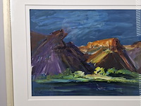 Acryl schilderij, maya wildevuur, viooldrift, 2000 - afbeelding 4 van  10