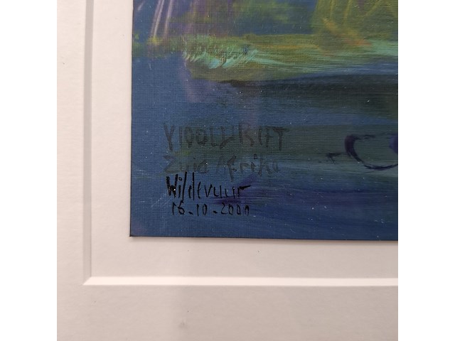 Acryl schilderij, maya wildevuur, viooldrift, 2000 - afbeelding 6 van  10