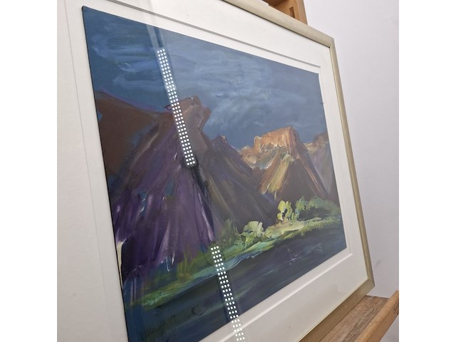 Acryl schilderij, maya wildevuur, viooldrift, 2000 - afbeelding 7 van  10