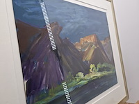 Acryl schilderij, maya wildevuur, viooldrift, 2000 - afbeelding 7 van  10