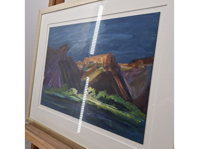 Acryl schilderij, maya wildevuur, viooldrift, 2000 - afbeelding 8 van  10