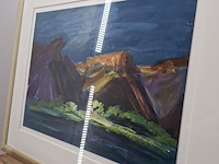 Acryl schilderij, maya wildevuur, viooldrift, 2000 - afbeelding 8 van  10