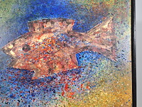 Acryl schilderij, maya wildevuur, vis, 1994 - afbeelding 5 van  10