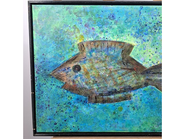 Acryl schilderij, maya wildevuur, vis - afbeelding 7 van  13