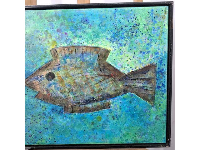 Acryl schilderij, maya wildevuur, vis - afbeelding 8 van  13