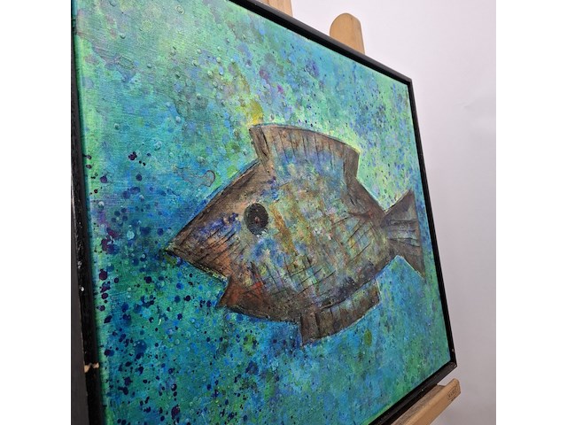 Acryl schilderij, maya wildevuur, vis - afbeelding 10 van  13