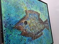 Acryl schilderij, maya wildevuur, vis - afbeelding 10 van  13