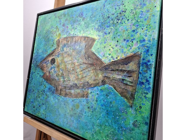 Acryl schilderij, maya wildevuur, vis - afbeelding 11 van  13