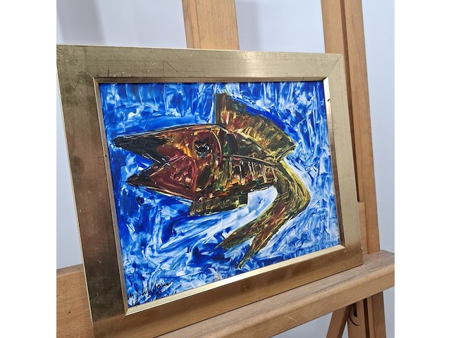 Acryl schilderij, maya wildevuur, vis - afbeelding 8 van  10